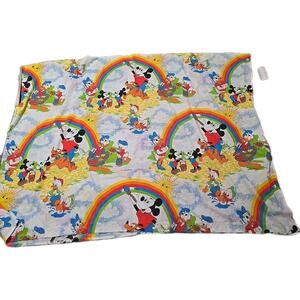Vtg 80s Pacific White Walt Disney Mickey Mouse & Friends No-Iron Twin Flat Sheet